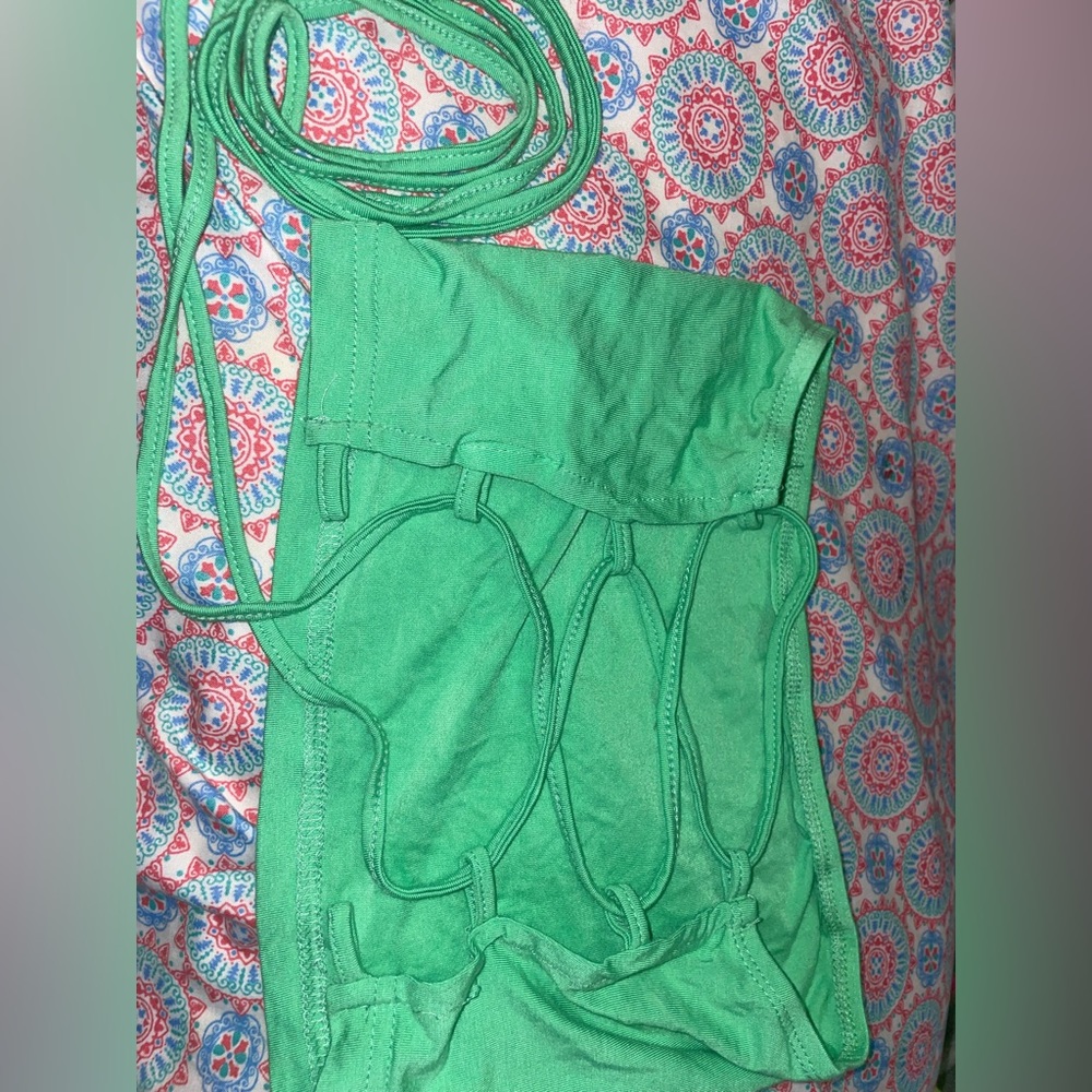 Lace up back (Green) tube top size (0Xl)